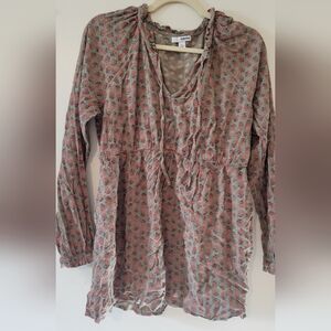 Sonoma Long Sleeve Top - Gray and Red Floral